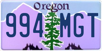 OR license plate 994MGT