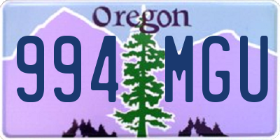 OR license plate 994MGU