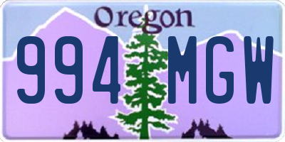 OR license plate 994MGW