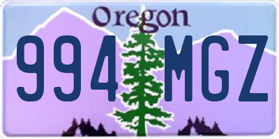 OR license plate 994MGZ