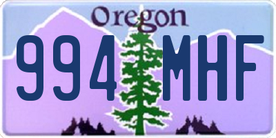 OR license plate 994MHF