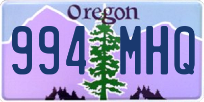 OR license plate 994MHQ