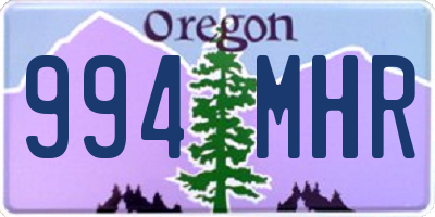 OR license plate 994MHR