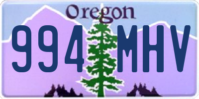 OR license plate 994MHV