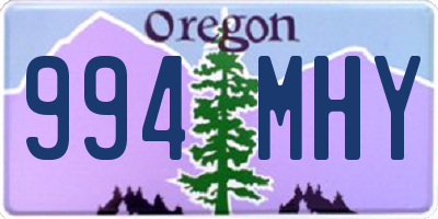 OR license plate 994MHY