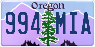 OR license plate 994MIA