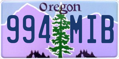 OR license plate 994MIB