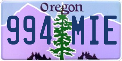 OR license plate 994MIE