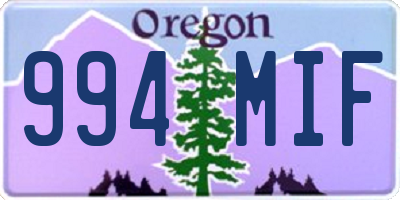 OR license plate 994MIF