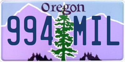 OR license plate 994MIL