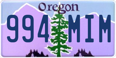 OR license plate 994MIM