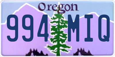 OR license plate 994MIQ