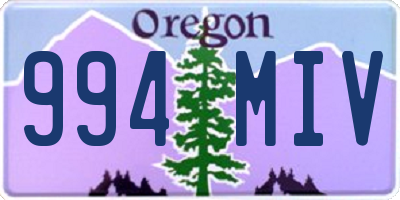 OR license plate 994MIV