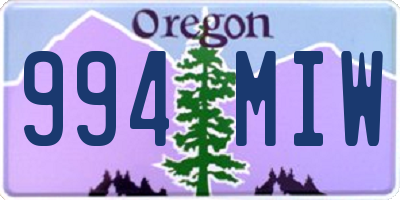 OR license plate 994MIW