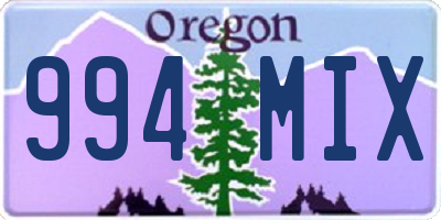 OR license plate 994MIX