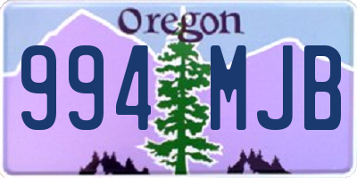 OR license plate 994MJB