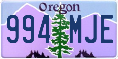 OR license plate 994MJE