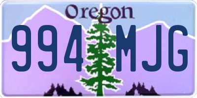 OR license plate 994MJG