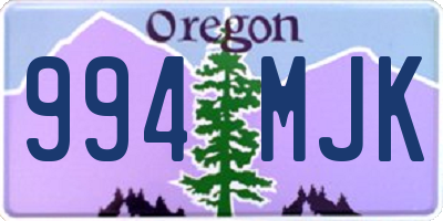 OR license plate 994MJK