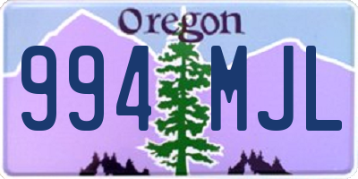 OR license plate 994MJL