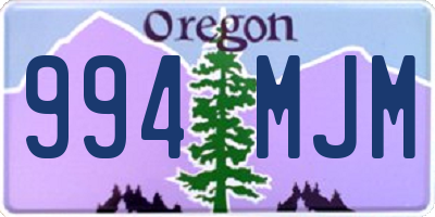 OR license plate 994MJM