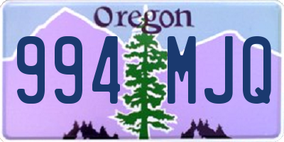 OR license plate 994MJQ