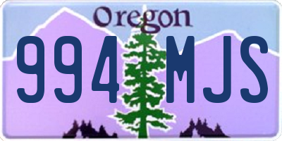 OR license plate 994MJS