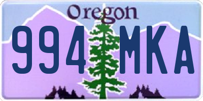 OR license plate 994MKA