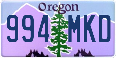 OR license plate 994MKD