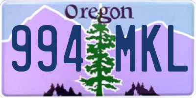 OR license plate 994MKL