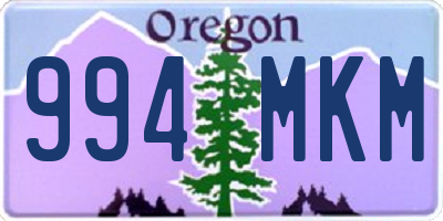 OR license plate 994MKM