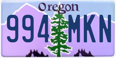 OR license plate 994MKN