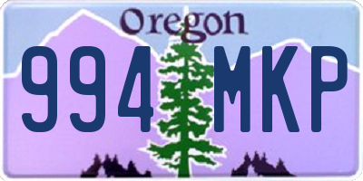 OR license plate 994MKP