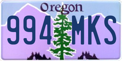 OR license plate 994MKS