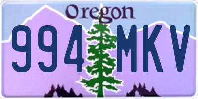 OR license plate 994MKV