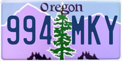 OR license plate 994MKY