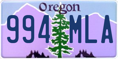 OR license plate 994MLA