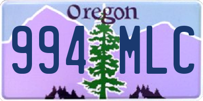 OR license plate 994MLC