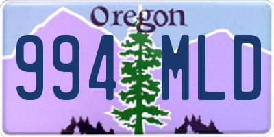 OR license plate 994MLD