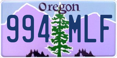 OR license plate 994MLF