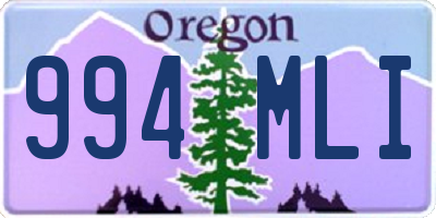 OR license plate 994MLI