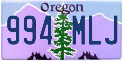 OR license plate 994MLJ