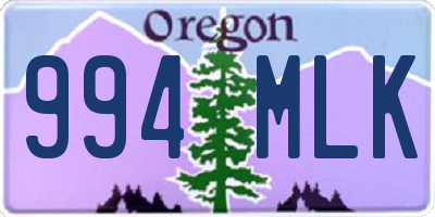 OR license plate 994MLK