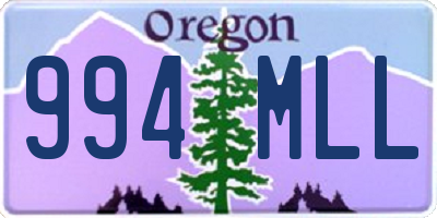 OR license plate 994MLL