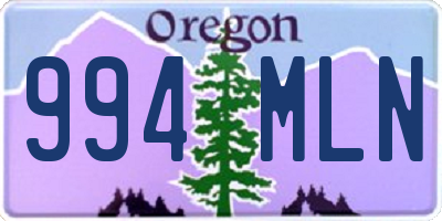 OR license plate 994MLN