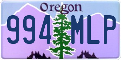 OR license plate 994MLP