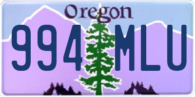 OR license plate 994MLU