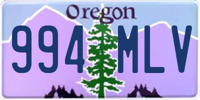 OR license plate 994MLV