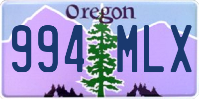 OR license plate 994MLX