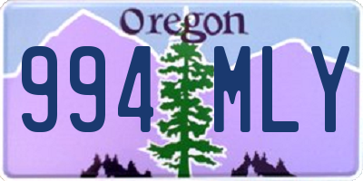 OR license plate 994MLY